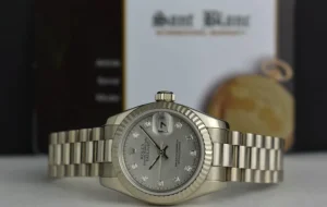Ladies Watches | President Dress Watches | Sant Blanc ROLEX Ladies 18kt White Gold President Mother Of Pearl Diamond Pearl Dial Model 179179