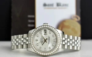 Ladies Watches | Dress Watches | Sant Blanc ROLEX LADIES 18kt White Gold & SS Datejust MOP Diamond Dial Jubilee Band Model 179384