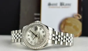 Ladies Watches | Dress Watches | Sant Blanc ROLEX LADIES 18kt White Gold & SS Datejust MOP Diamond Dial Jubilee Band Model 179384