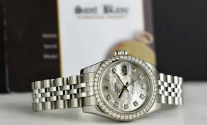 Ladies Watches | Dress Watches | Sant Blanc ROLEX LADIES 18kt White Gold & SS Datejust MOP Diamond Dial Jubilee Band Model 179384