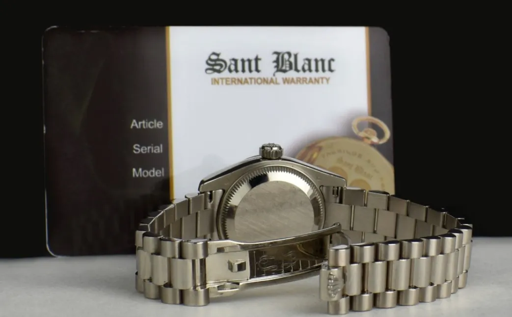 rolex_ladies_kt_white_gol_5-4.webp Ladies Watches | President Dress Watches | Sant Blanc ROLEX Ladies 18kt White Gold President Mother Of Pearl Diamond Pearl Dial Model 179179