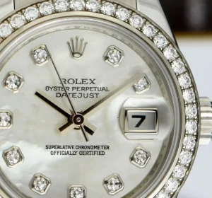 Ladies Watches | Dress Watches | Sant Blanc ROLEX LADIES 18kt White Gold & SS Datejust MOP Diamond Dial Jubilee Band Model 179384