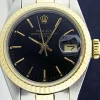 Dress Watches | Ladies Watches | Sant Blanc ROLEX Ladies 26mm 18kt Gold & Stainless Steel DateJust Black Stick Dial Model 69173