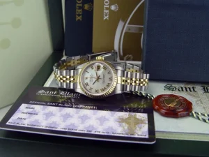Ladies Watches | Dress Watches | Sant Blanc ROLEX Ladies 26mm 18kt Gold & Stainless Steel Ladies DateJust Mother of Pearl Roman Dial Model 69173