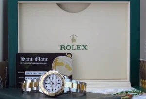 Yachting Professional Watches | Men's Watches | Sant Blanc ROLEX Ladies 29mm 18kt Gold & Stainless Yachtmaster White Index Dial Model 169623