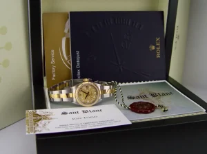 Ladies Watches | Dress Watches | Sant Blanc ROLEX Ladies 26mm 18kt Gold & Stainless DateJust Champagne Jubilee Diamond Dial Model 79173