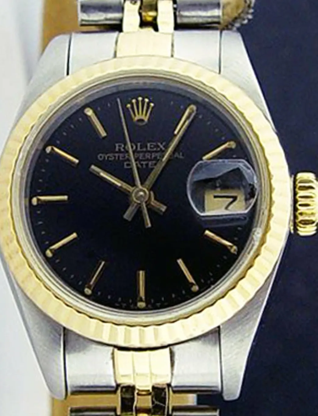 rolex_ladies_mm_kt_gold___0.webp Dress Watches | Ladies Watches | Sant Blanc ROLEX Ladies 26mm 18kt Gold & Stainless Steel DateJust Black Stick Dial Model 69173