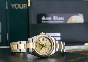 Ladies Watches | Dress Watches | Sant Blanc ROLEX Ladies 26mm 18kt Gold & Stainless Steel Datejust Champagne Diamond Dial Model 179173