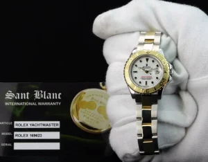 Yachting Professional Watches | Men's Watches | Sant Blanc ROLEX Ladies 29mm 18kt Gold & Stainless Yachtmaster White Index Dial Model 169623