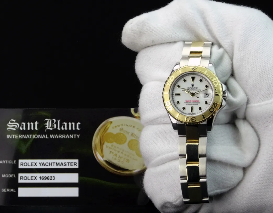 rolex_ladies_mm_kt_gold___1-14.webp Yachting Professional Watches | Men's Watches | Sant Blanc ROLEX Ladies 29mm 18kt Gold & Stainless Yachtmaster White Index Dial Model 169623