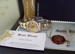 Ladies Watches | Dress Watches | Sant Blanc ROLEX Ladies 26mm 18kt Gold & Stainless DateJust Champagne Jubilee Diamond Dial Model 79173
