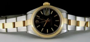 Ladies Watches | Dress Watches | Sant Blanc ROLEX Ladies 26mm 18kt Gold & Stainless Steel DateJust Black Stick Model 69163