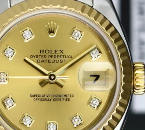 Ladies Watches | Dress Watches | Sant Blanc ROLEX Ladies 26mm 18kt Gold & Stainless Steel Datejust Champagne Diamond Dial Model 179173