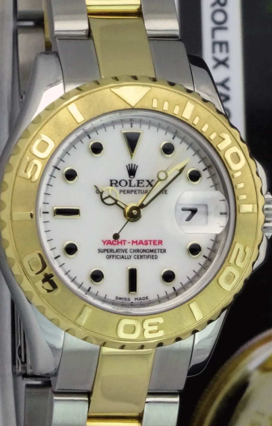 rolex_ladies_mm_kt_gold___2-14.webp Yachting Professional Watches | Men's Watches | Sant Blanc ROLEX Ladies 29mm 18kt Gold & Stainless Yachtmaster White Index Dial Model 169623