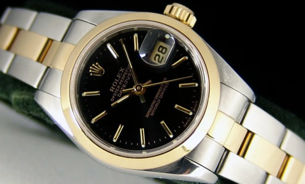 rolex_ladies_mm_kt_gold___2-7.webp Ladies Watches | Dress Watches | Sant Blanc ROLEX Ladies 26mm 18kt Gold & Stainless Steel DateJust Black Stick Model 69163