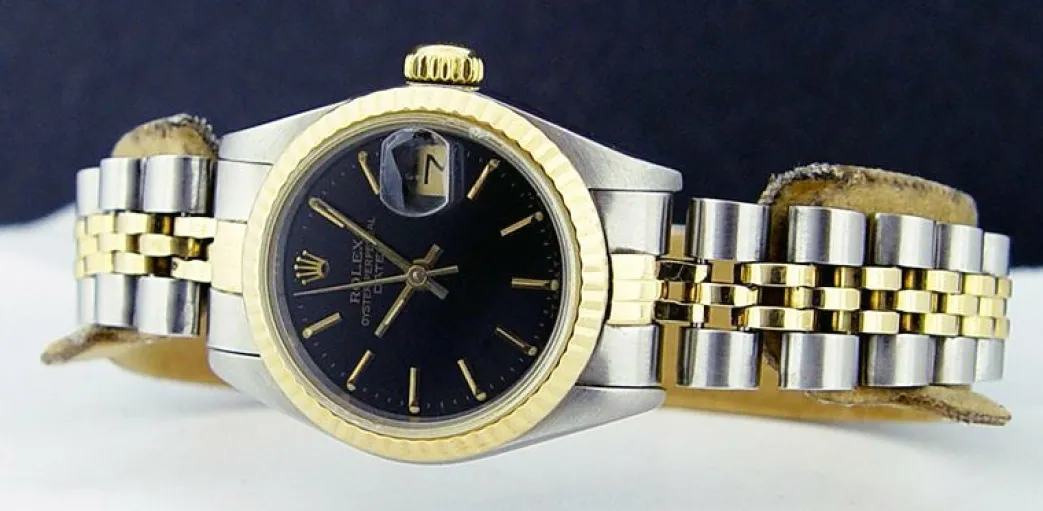 rolex_ladies_mm_kt_gold___2.webp Dress Watches | Ladies Watches | Sant Blanc ROLEX Ladies 26mm 18kt Gold & Stainless Steel DateJust Black Stick Dial Model 69173