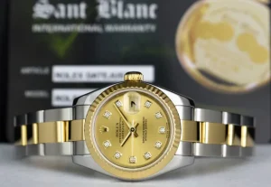Ladies Watches | Dress Watches | Sant Blanc ROLEX Ladies 26mm 18kt Gold & Stainless Steel Datejust Champagne Diamond Dial Model 179173