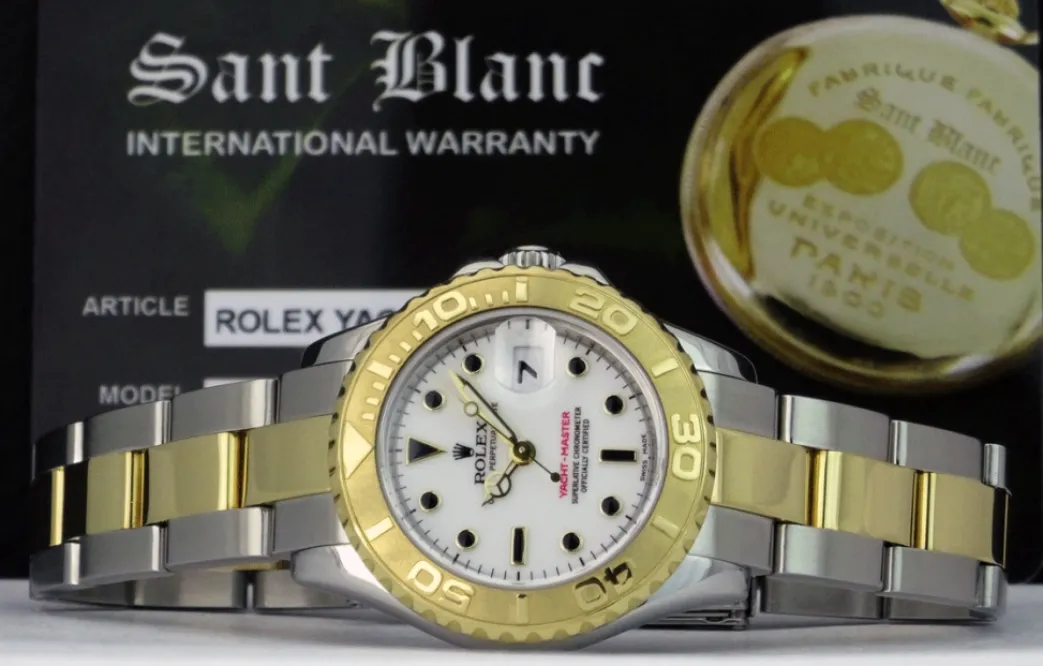 rolex_ladies_mm_kt_gold___3-14.webp Yachting Professional Watches | Men's Watches | Sant Blanc ROLEX Ladies 29mm 18kt Gold & Stainless Yachtmaster White Index Dial Model 169623