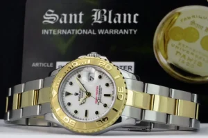 Yachting Professional Watches | Men's Watches | Sant Blanc ROLEX Ladies 29mm 18kt Gold & Stainless Yachtmaster White Index Dial Model 169623