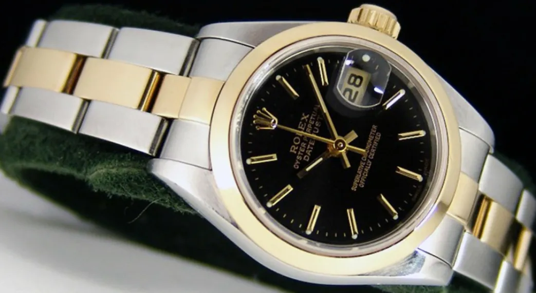 rolex_ladies_mm_kt_gold___4-7.webp Ladies Watches | Dress Watches | Sant Blanc ROLEX Ladies 26mm 18kt Gold & Stainless Steel DateJust Black Stick Model 69163