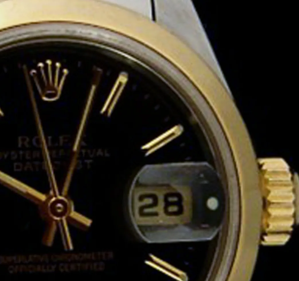 rolex_ladies_mm_kt_gold___5-6.webp Ladies Watches | Dress Watches | Sant Blanc ROLEX Ladies 26mm 18kt Gold & Stainless Steel DateJust Black Stick Model 69163