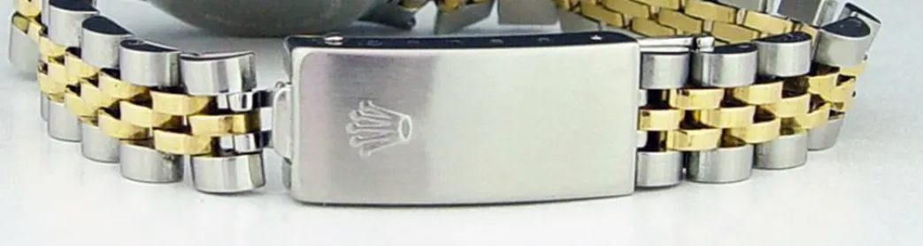 rolex_ladies_mm_kt_gold___5.webp Dress Watches | Ladies Watches | Sant Blanc ROLEX Ladies 26mm 18kt Gold & Stainless Steel DateJust Black Stick Dial Model 69173