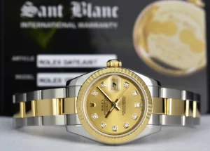 Ladies Watches | Dress Watches | Sant Blanc ROLEX Ladies 26mm 18kt Gold & Stainless Steel Datejust Champagne Diamond Dial Model 179173
