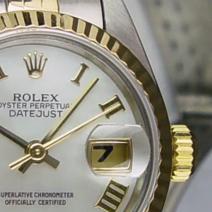 Ladies Watches | Dress Watches | Sant Blanc ROLEX Ladies 26mm 18kt Gold & Stainless Steel Ladies DateJust Mother of Pearl Roman Dial Model 69173