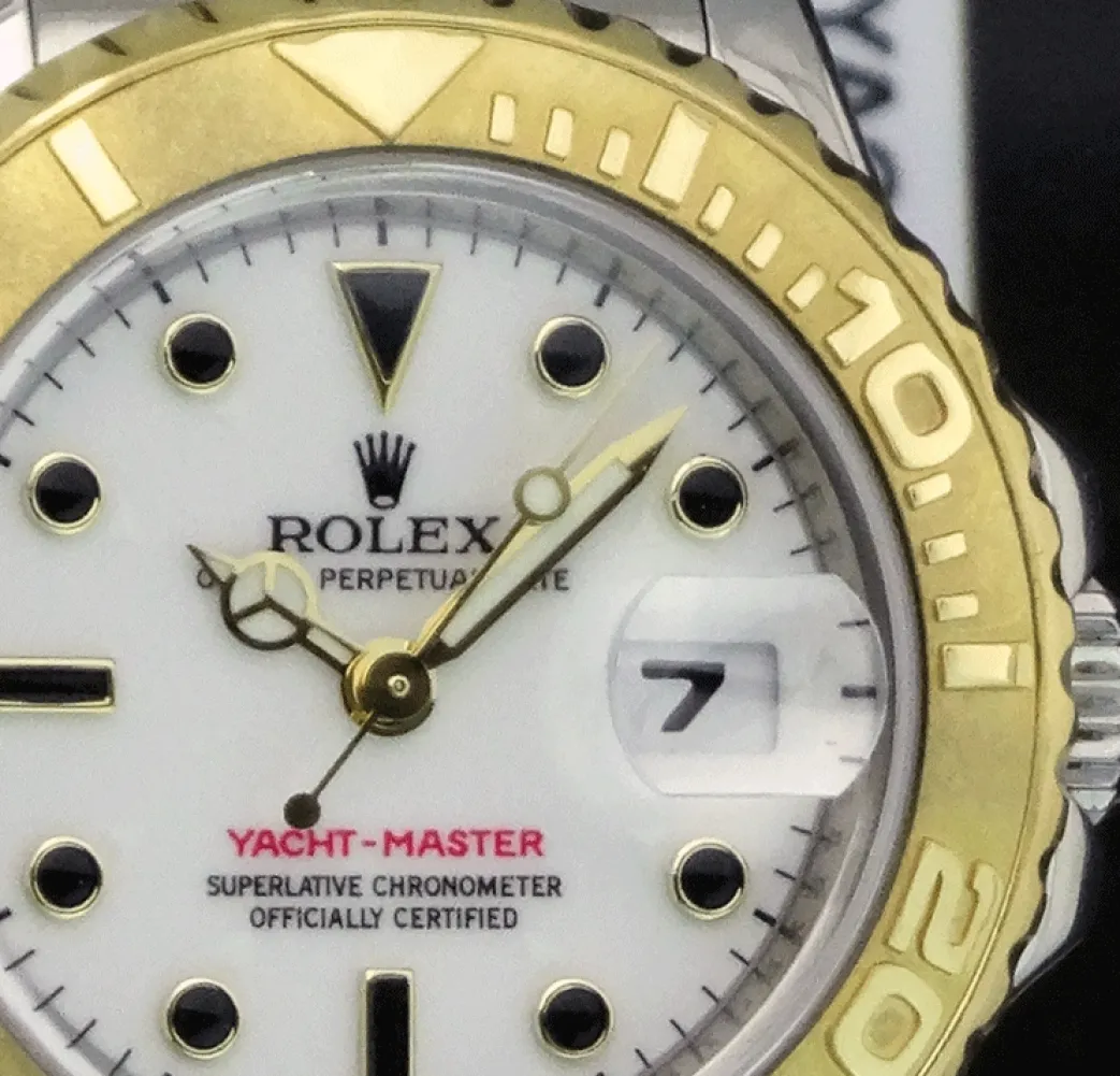 rolex_ladies_mm_kt_gold___7-4.webp Yachting Professional Watches | Men's Watches | Sant Blanc ROLEX Ladies 29mm 18kt Gold & Stainless Yachtmaster White Index Dial Model 169623