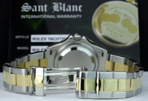 Yachting Professional Watches | Ladies Watches | Sant Blanc ROLEX Ladies 29mm 18kt Gold Stainless Steel YachtMaster White Index Dial Model 69623