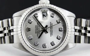 Dress Watches | Sant Blanc ROLEX Ladies 26mm 18kt White Gold & Stainless DateJust Silver Diamond Dial Model 69174