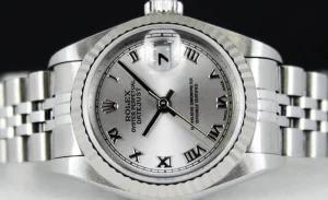 Ladies Watches | Dress Watches | Sant Blanc ROLEX Ladies 26mm 18kt White Gold & Stainless Steel DateJust Silver Roman Model 69174