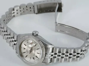 Ladies Watches | Dress Watches | Sant Blanc ROLEX Ladies 26mm 18kt White Gold & Stainless Steel DateJust Silver Stick Model 69174