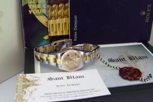 Ladies Watches | Dress Watches | Sant Blanc ROLEX Ladies 26mm 18kt Yellow Gold & Stainless Steel Datejust Champagne Concentric Dial Model 179173