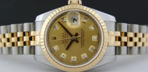 Ladies Watches | Dress Watches | Sant Blanc ROLEX Ladies 26mm 18kt Yellow Gold & Stainless Steel Datejust Champagne Diamond Model 179173