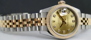 Ladies Watches | Dress Watches | Sant Blanc ROLEX Ladies 26mm 18kt Yellow Gold & Stainless Steel Datejust Champagne Diamond Model 179173