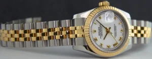 Ladies Watches | Dress Watches | Sant Blanc ROLEX Ladies 26mm 18kt Yellow Gold & Stainless Datejust White Roman Model 179173