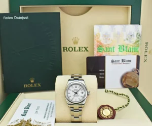 Ladies Watches | Dress Watches | Sant Blanc ROLEX Ladies 26mm Stainless Steel DateJust White Index Dial Oyster Band Model 179160