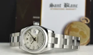 Ladies Watches | Dress Watches | Sant Blanc ROLEX Ladies 26mm Stainless DateJust Silver Index Oyster Band Model 179160