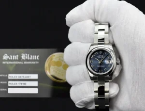 Ladies Watches | Dress Watches | Sant Blanc ROLEX Ladies 26mm Stainless Steel Datejust Blue Concentric Arabic Model 179160