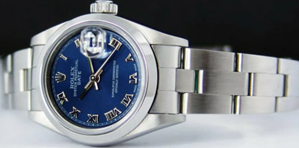 rolex_ladies_mm_stainless_1-6.webp Ladies Watches | Dress Watches | Sant Blanc ROLEX Ladies 26mm Stainless Steel DateJust Blue Roman Dial Model 79160