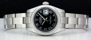 Ladies Watches | Dress Watches | Sant Blanc ROLEX Ladies 26mm Stainless Steel DateJust Black Roman Dial Model 179160