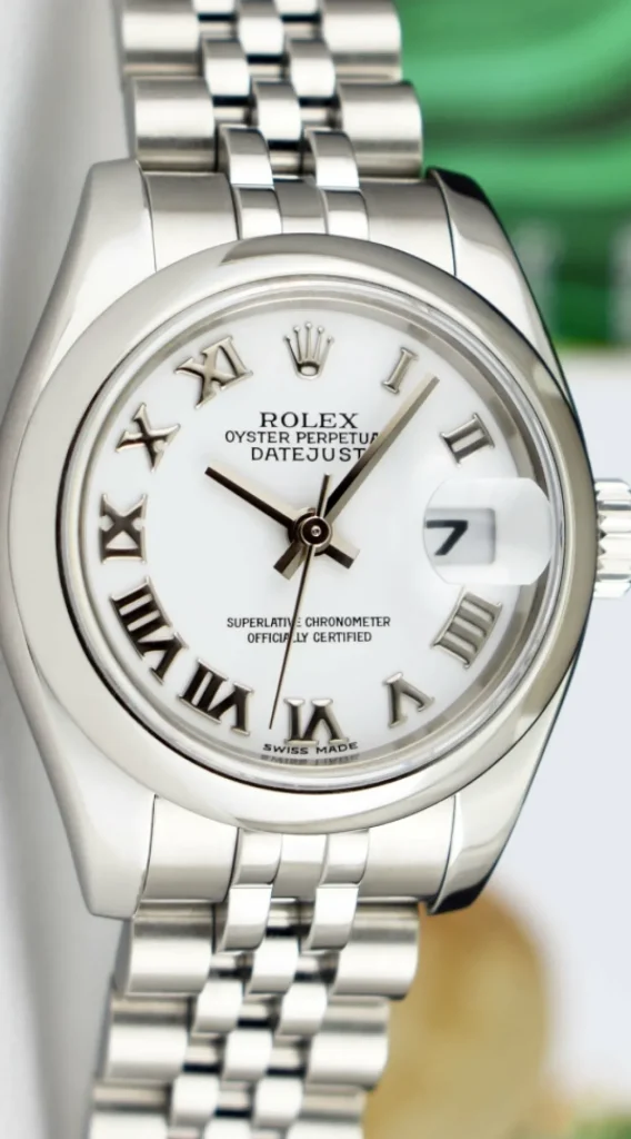 Dress Watches | Sant Blanc ROLEX Ladies 26mm Stainless Steel DateJust White Bold Roman Jubilee Band 179160