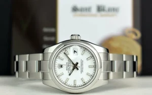 Ladies Watches | Dress Watches | Sant Blanc ROLEX Ladies 26mm Stainless Steel DateJust White Index Dial Oyster Band Model 179160