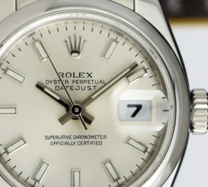 Ladies Watches | Dress Watches | Sant Blanc ROLEX Ladies 26mm Stainless DateJust Silver Index Oyster Band Model 179160