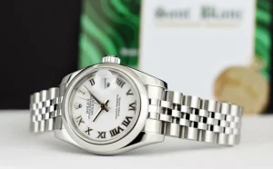 Dress Watches | Sant Blanc ROLEX Ladies 26mm Stainless Steel DateJust White Bold Roman Jubilee Band 179160