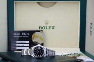 Ladies Watches | Dress Watches | Sant Blanc ROLEX Ladies 26mm Stainless Steel DateJust Black Index Dial Model 179160