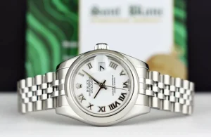 Dress Watches | Sant Blanc ROLEX Ladies 26mm Stainless Steel DateJust White Bold Roman Jubilee Band 179160