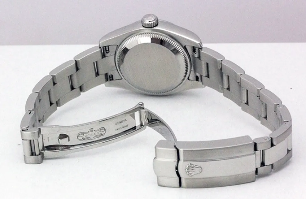 rolex_ladies_mm_stainless_5-2.webp Ladies Watches | Dress Watches | Sant Blanc ROLEX Ladies 26mm Stainless Steel DateJust Black Roman Dial Model 179160