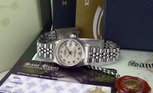 Ladies Watches | Dress Watches | Sant Blanc ROLEX Ladies 26mm White Gold & Stainless Steel DateJust Cream Arabic Dial Jubilee Band Model 79174